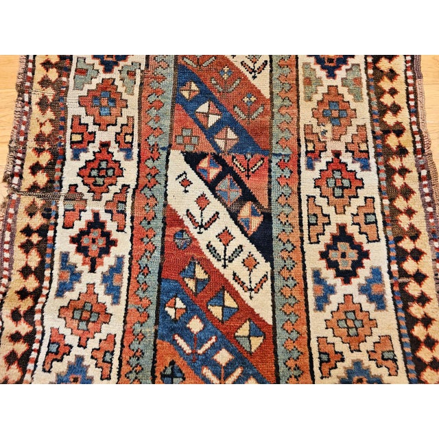 19th Century Gendje Kazak Runner, Hand-Knotted, Wool Pile, Caucasus, 4' x 9' For Sale - Image 14 of 18