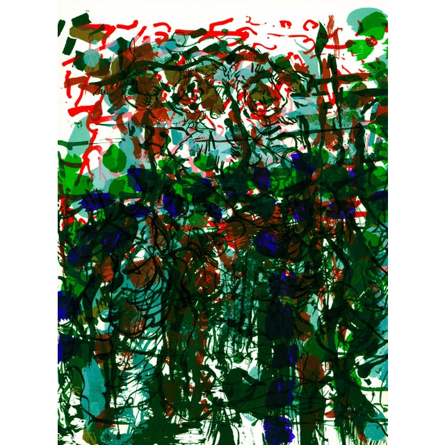 Original untitled lithograph by Jean-Paul Riopelle published in 1970 by Maeght Éditeur for Derrière Le Miroir, and printed...