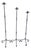Hand Forged Iron Candelabra Set of 3 (92-112cm) Antique Copper Finish Slender Stem with French Scroll Base For Sale