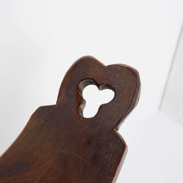 French Wooden Carved Tripod Chair For Sale - Image 3 of 14