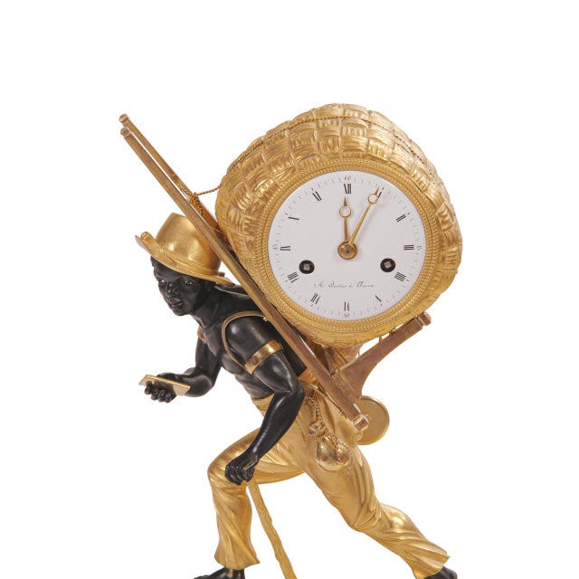 Paris, Empire style, circa 1810, bronze case, fire-gilded and patinated, designed by Jean-André Riesche in 1808. 8-day...