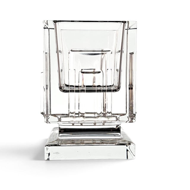 Art Deco Waterford Metropolitan Crystal Votive Candle Holder, Germany, Art Deco Revival For Sale - Image 3 of 11