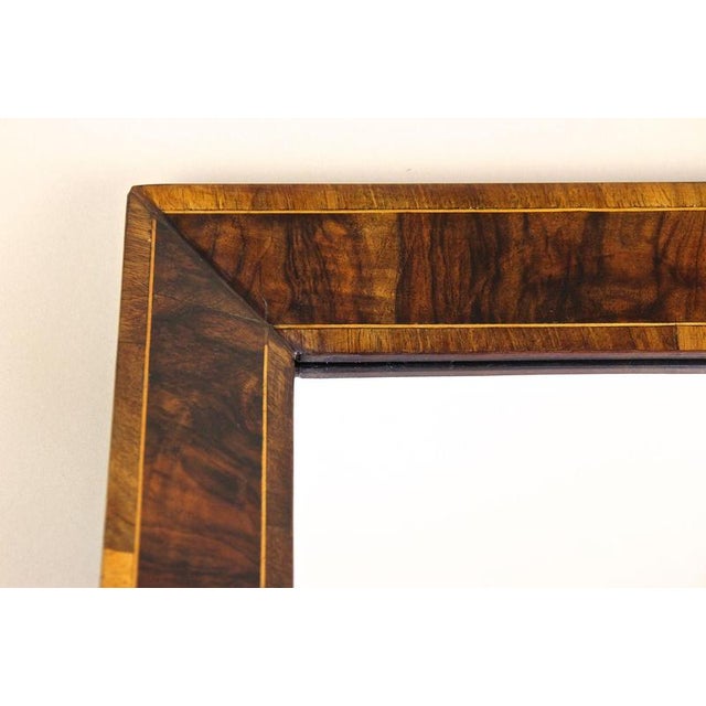 Antique Biedermeier Wall Mirror in Walnut Frame, 1830 For Sale - Image 3 of 16