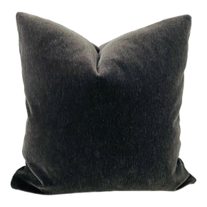 Plush Charcoal Down Filled Mohair Pillow