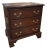 1950s Madison Square Chippendale-Style Mahogany 3-Drawer Bedside Chest For Sale