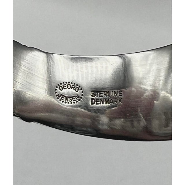 1950s Georg Jensen Sterling Silver Napkin Ring, Danish Scroll & Foliate Design, Set of 10 Available — Sold Individually For Sale - Image 10 of 12
