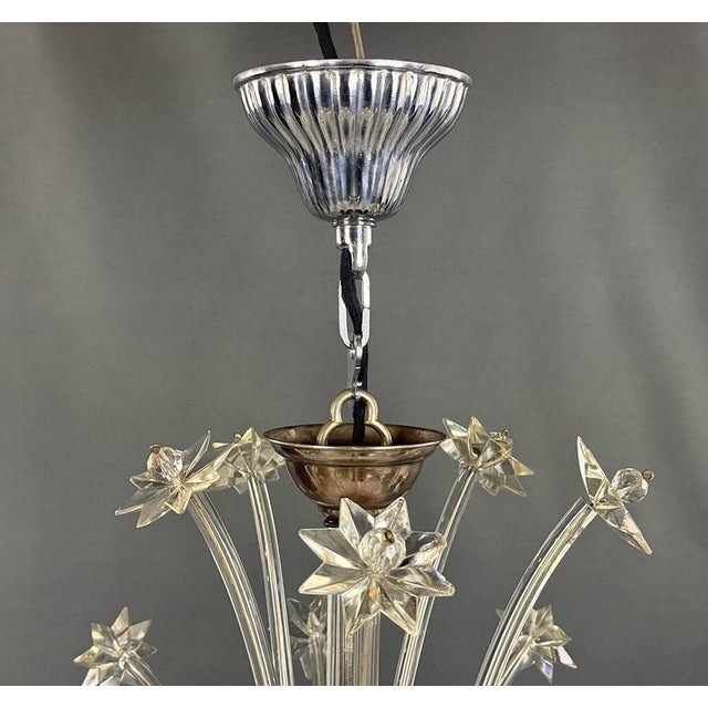 1930s Vintage Glass Chandelier, 1930s For Sale - Image 5 of 12