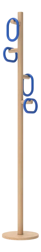Blue Fernand Coat Stand in Natural Oak by Harto