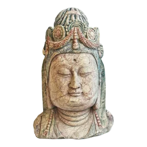 Antique Asian Stone Carved Quan Yin Bust