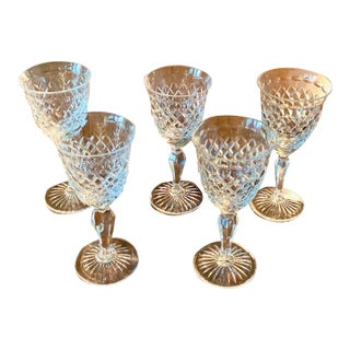 1970s Stuart Crystal Vintage Sherry or Port Glasses Set 5 Pristine Condition For Sale