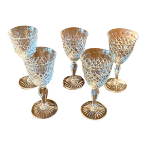 1970s Stuart Crystal Vintage Sherry or Port Glasses Set 5 Pristine Condition