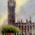 Paper 1960s Asterio Pascolini Vintage Art Lithograph London Big Ben Double Decker Bus For Sale - Image 7 of 10