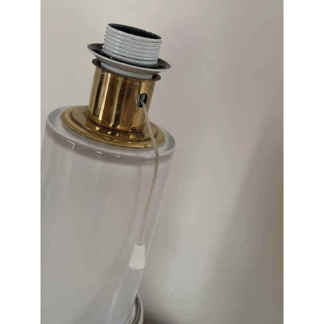 Metal Large Glass Table Lamp from Atelje Lyktan, 1980s For Sale - Image 7 of 10