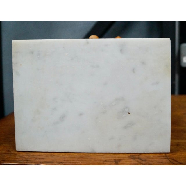 Faux Bamboo Miniature Cabinet with Marble Top, 1930s For Sale - Image 10 of 11