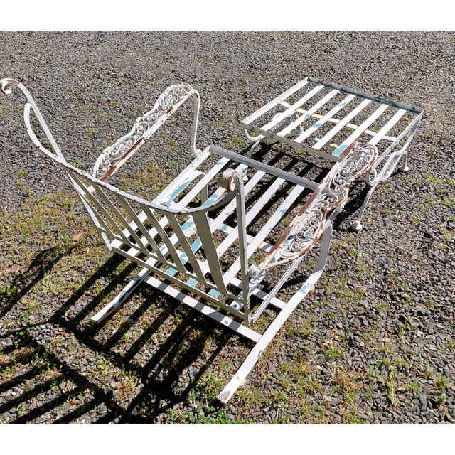 White 1960s Woodard Andalusian Spring Chair and Ottoman For Sale - Image 8 of 10