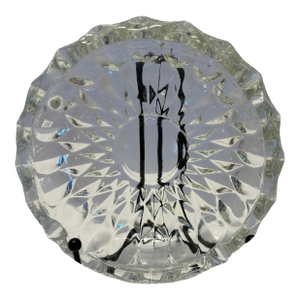 Vintage Mid Century Pressed Glass Ashtray -|Starburst Pattern 1950s Scalloped Glass