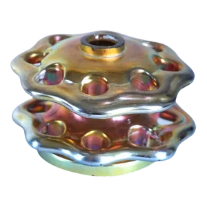 American Steuben Glass Iridescent Gold Aurene Flower Frog
