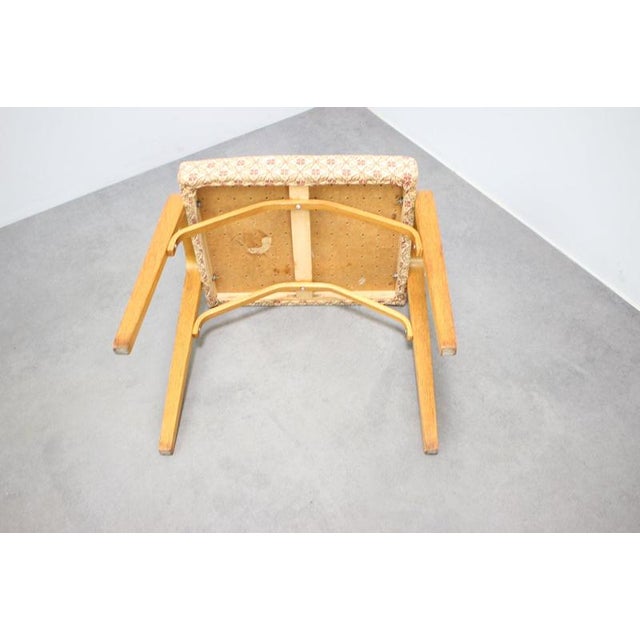 Wood Mid-Century Modern Upholstered Ottoman from Jitona, Czechoslovakia, 1960s For Sale - Image 7 of 8