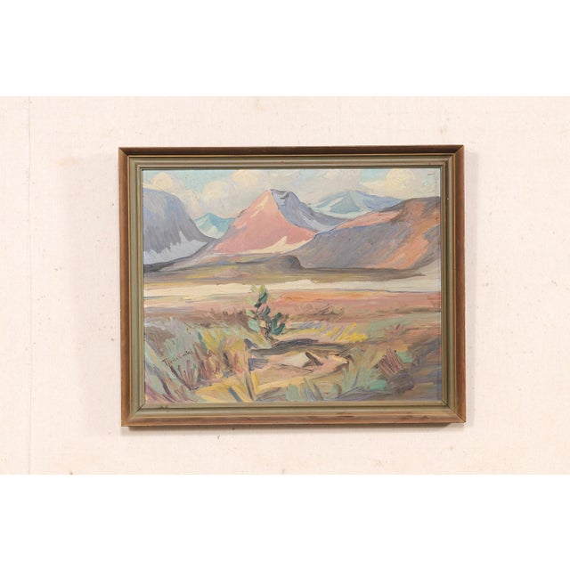 Swedish Framed Mountain Landscape, 1950's For Sale In Atlanta - Image 6 of 12