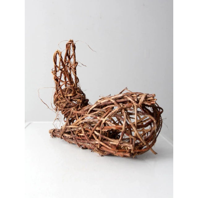 Vintage Wicker Bunny Rabbit Basket For Sale - Image 4 of 9