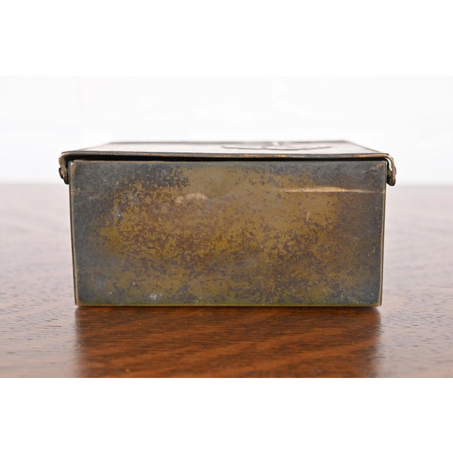 Heintz Arts & Crafts Sterling Silver on Bronze Humidor or Cigarette Box For Sale - Image 10 of 12