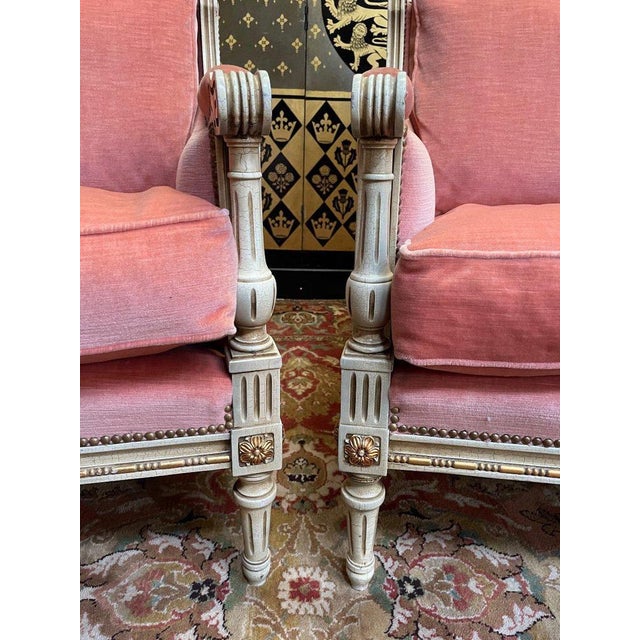 Set of Louis Xvi Style Bergères Armchairs For Sale - Image 3 of 9