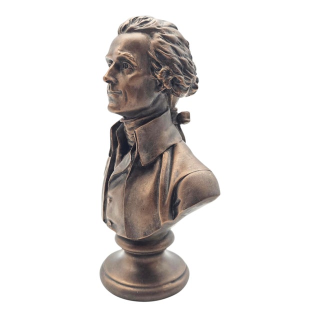 Thomas Jefferson Bronze Finish Portrait Bust Sculpture, 7.5", Dated 2003 For Sale - Image 4 of 14