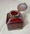 Antique Carl Stolzle Austrian Art Nouveau Red Glass Bronze Writing Inkwell Jar For Sale - Image 12 of 18