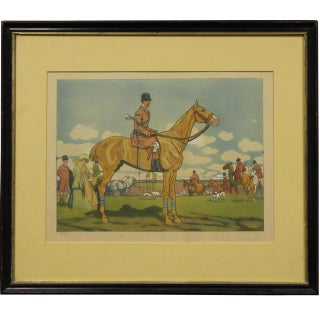 "Hand-Colour C1905 'Hunt Meet' Print by Maurice Taquoy" For Sale
