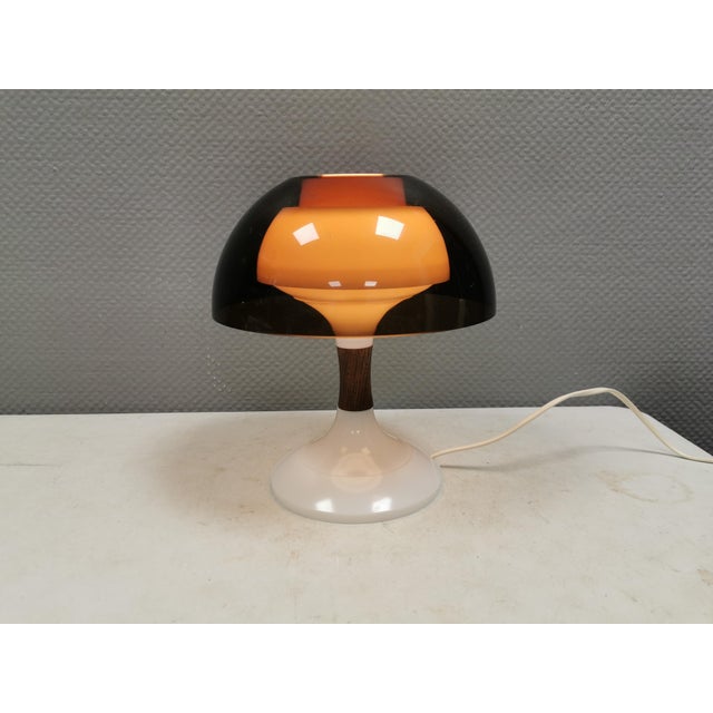 Bent Karlby Table Lamp with Smoky Acrylic Shade and Rosewood Base by Bent Karlby for Ask Belysninger, 1971 For Sale - Image 4 of 14