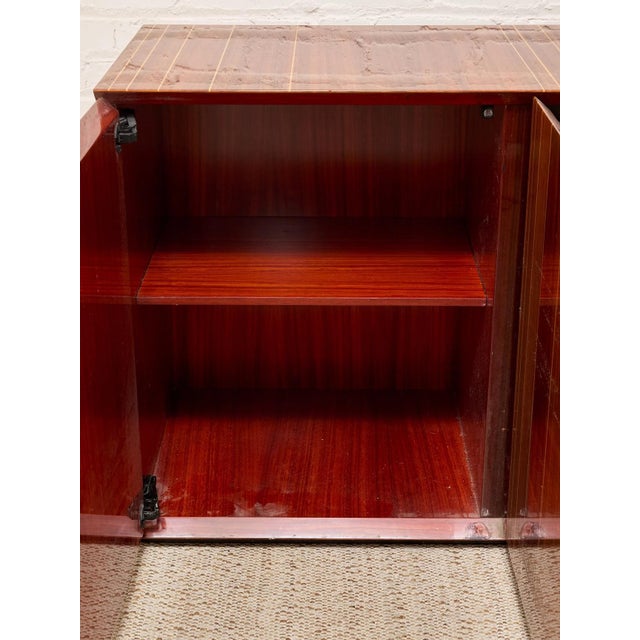 Vintage Italian High-Gloss Wood Three-Door Credenza For Sale - Image 9 of 12