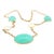 A 21st-century necklace crafted in 14k gold. Features blue chalcedony and white moonstone cabochons. The necklace measures...