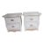 1980s White Wicker Rattan Nightstand Two Drawer Set of 2 For Sale