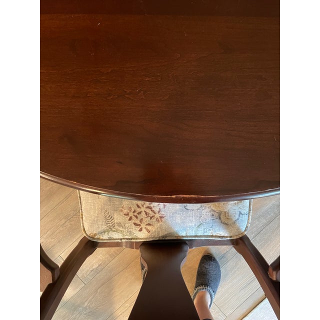 Wood Tom Seely Solid Cherry Dining Table With 4 Leaves and 6 Chairs For Sale - Image 7 of 8