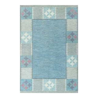 Doris Leslie Blau Swedish Flat Woven Rug by Bitte Ahlgren 'BA' For Sale