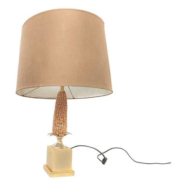 Vintage French Corn Table Lamp, 1970s For Sale
