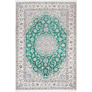 Hand-Knotted Nain Rug in Silk For Sale