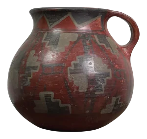 Vintage Pre-Columbian Style Polychrome Vessel, Signed