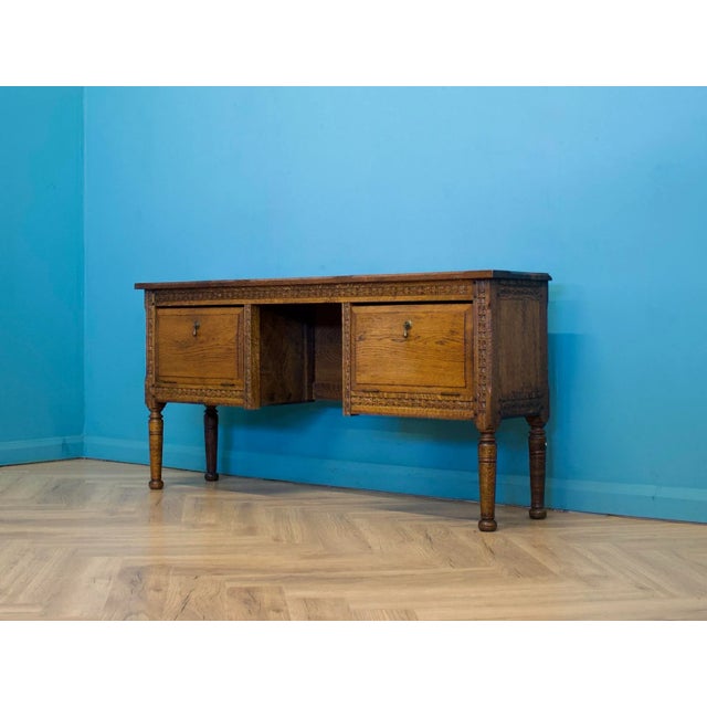 Antique Carved Oak Side Table or Sideboard, 19th Century For Sale - Image 4 of 10