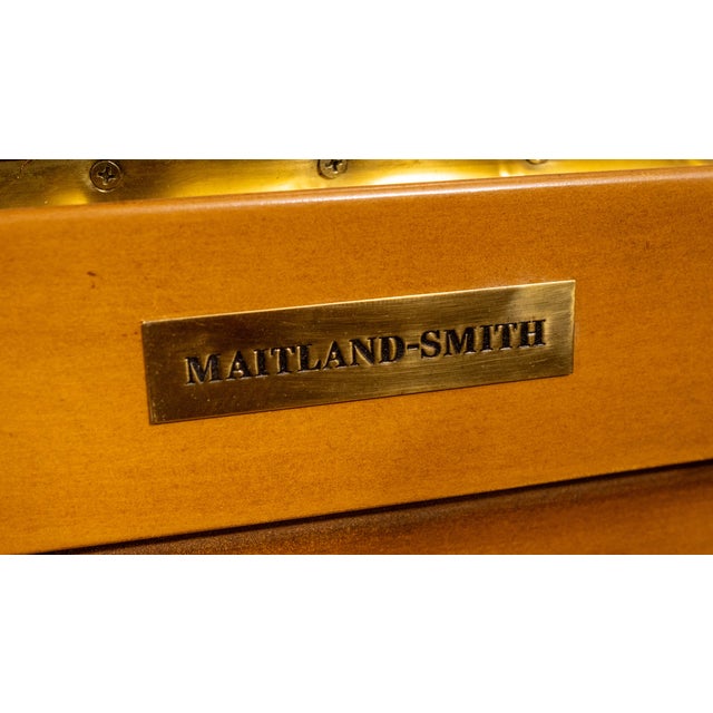 Maitland Smith Woven Leather Wrapped Lidded Chest Trunk For Sale - Image 10 of 10