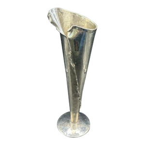 Signed Jean Goardère France Handmade 95% Pewter Calla Lily Vase