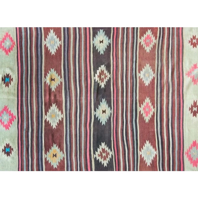 Vintage Turkish Bergama Kilim Rug For Sale In Chicago - Image 6 of 12