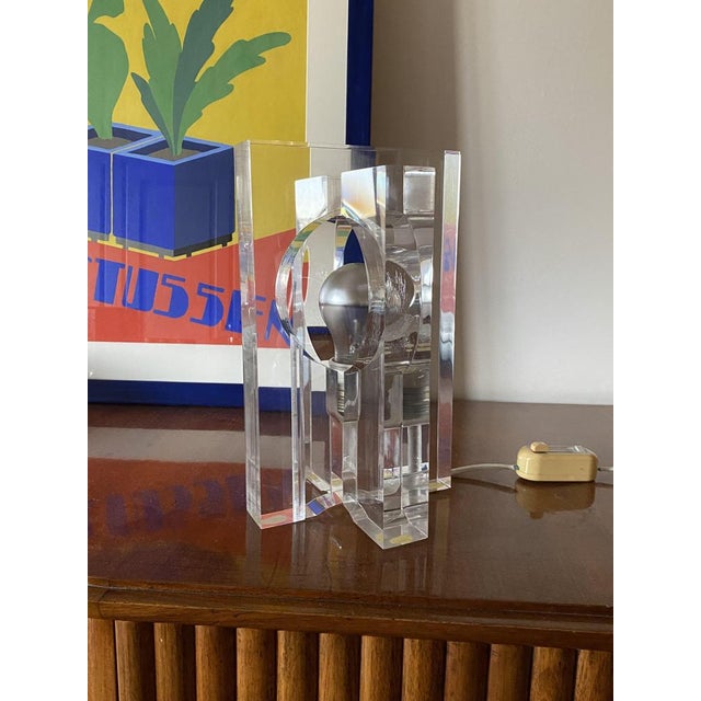 Sculptural Acrylic Table Lamp by Sandro Petti for Maison Jansen, France, 1970s For Sale - Image 18 of 18
