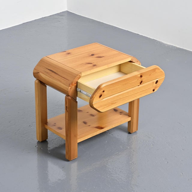 Pine Bedside Tables by Maison Regain, 1970, Set of 2 For Sale - Image 10 of 12