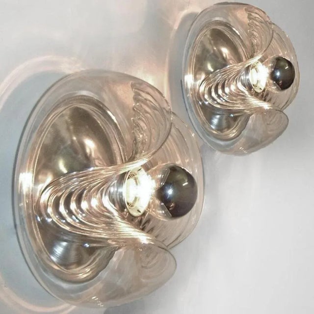 1960s Large Clear Glass Wall Sconce from Peill & Putzler, 1960 For Sale - Image 5 of 13