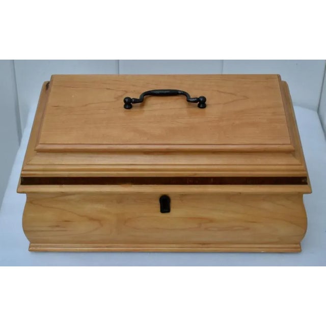 1990s 1990s Korean Maple Traditional Jewelry Box with Fitted Interior and Inlaid Rosewood For Sale - Image 5 of 13