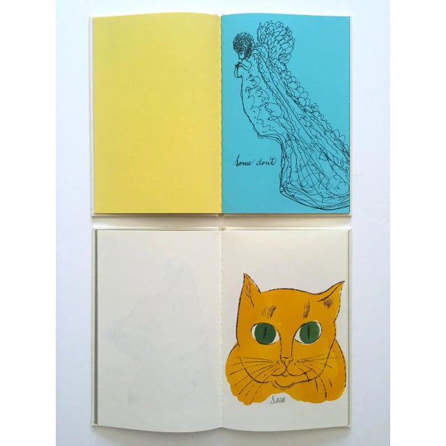 Andy Warhol Estate " 25 Cats Name Sam & One Blue Pussy / Holy Cats by Andy Warhol's Mother " Vintage 1987 1st Edtn Slipcase Two Books Box Set For Sale - Image 9 of 13