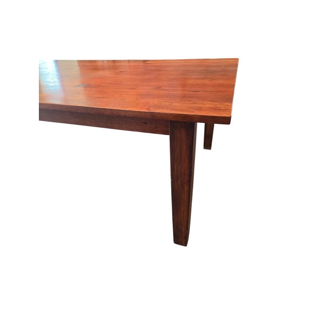 Farmhouse Vintage Custom Farmhouse Dining Room Table Shaker Harvest Primitive Plank Board For Sale - Image 3 of 18