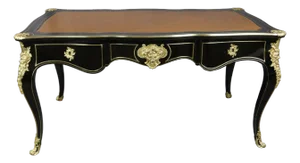 Louis XV Office Desk in Blackened Wood