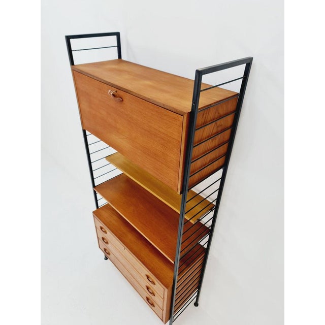 Brown Vintage Free Standing Modular Unit Shelving System by Staples Ladderax, 1960s For Sale - Image 8 of 12